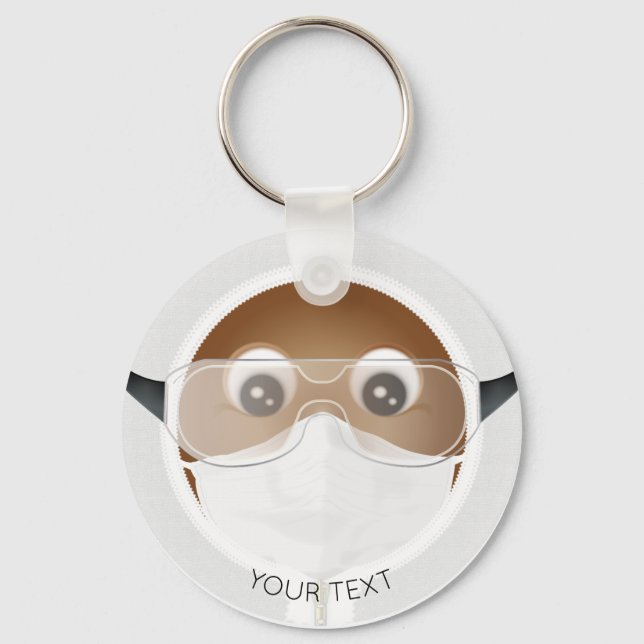 Porte-clés Emoji, médecin afro-américain (Recto)