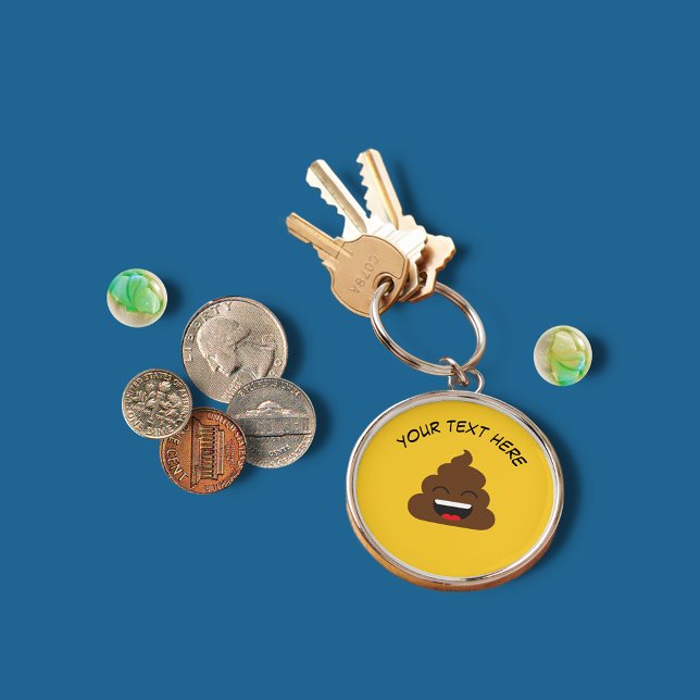 Porte-clés Emoji Poop drôle avec message personnalisé (Créateur téléchargé)