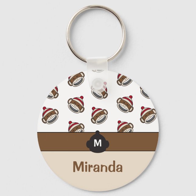 Porte-clés Emoji, singe de gros sourire personnalisé (Recto)