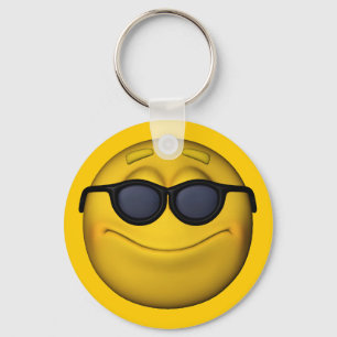 Porte-clés Emoticon avec lunettes de soleil