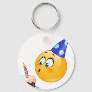 Porte-clés émoticône anniversaire