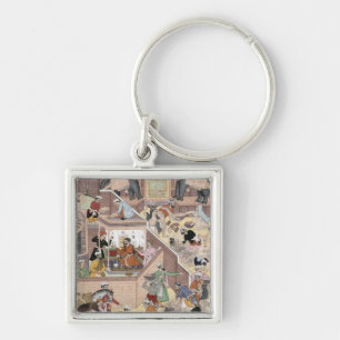 Porte-clés Empereur Akbar (r.1556-1605) inspectant le buildin