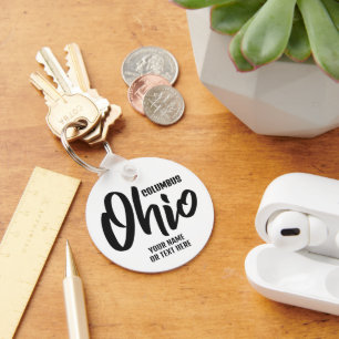 Porte-clés Emplacement personnalisé & Texte Ohio