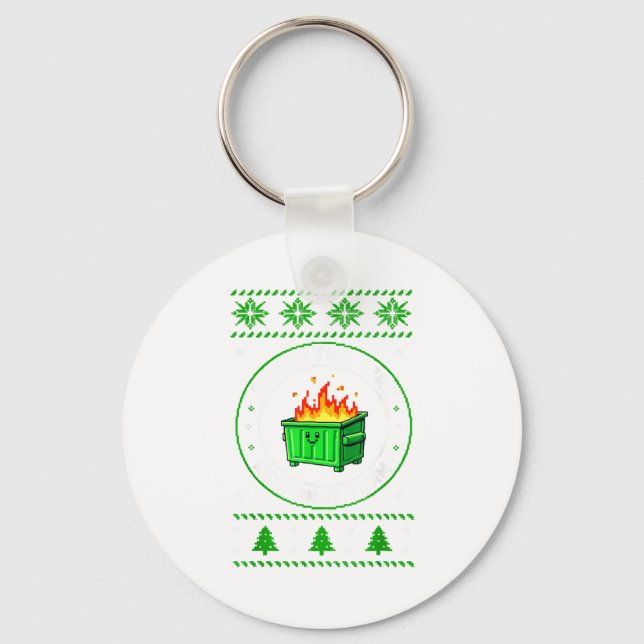 Porte-clés Employee Dumpster Fire Resnse Team Ugly Christmas  (Recto)