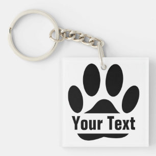 Porte-clés Empreinte De Fragment De Chien Avec Texte Personna