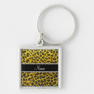 Porte-clés Empreinte de léopard de parties scintillant jaune