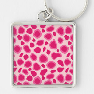 Porte-clés Empreinte de léopard - Fuchsia et rose clair