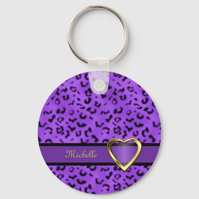 Porte-clés Empreinte de léopard Heart Keychain (Recto)