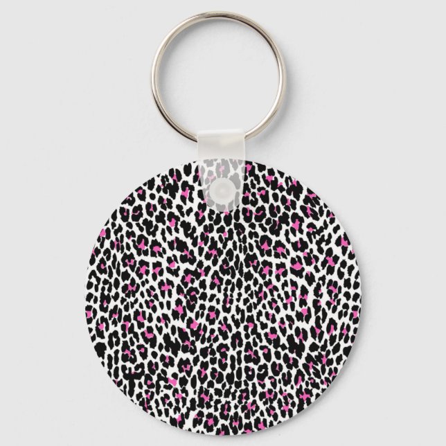 Porte-clés empreinte de léopard rose (Recto)