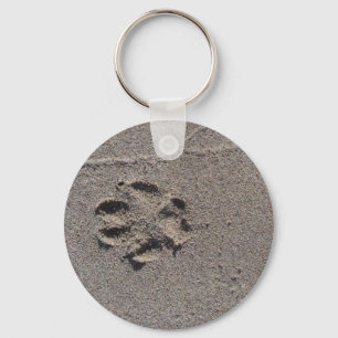 Porte-clés Empreinte de patte dans le sable