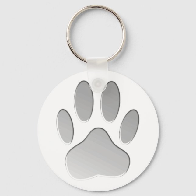 Porte-clés Empreinte de patte de chien à l'air métallique (Recto)