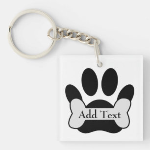 Porte-clés Empreinte de patte De Chien Et Porte - clé Os