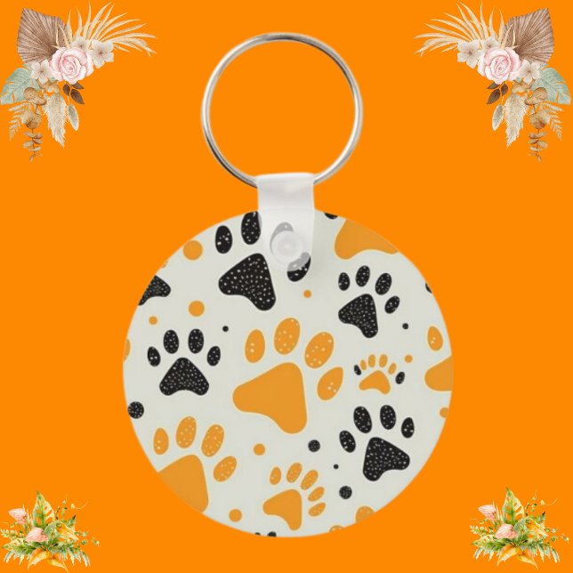 Porte-clés Empreinte de patte de chien personnalisé Photo de  (Créateur téléchargé)
