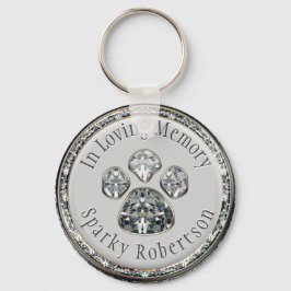 Porte-clés Empreinte de patte Faux Diamond