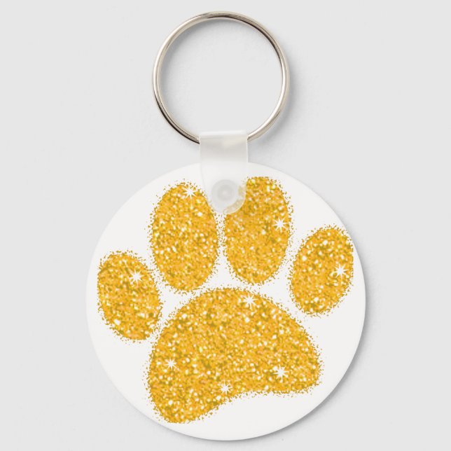 Porte-clés Empreinte Gold Parties scintillant Chien (Recto)