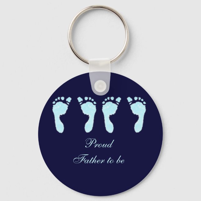 Porte-clés Empreintes bébé (Jumeaux garçon) (Recto)