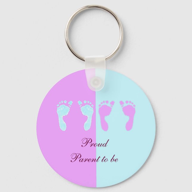 Porte-clés Empreintes pour bébés (Jumeaux filles/garçons) (Recto)