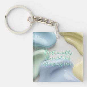 Porte-clés en acrylique au motif graphique abstrai