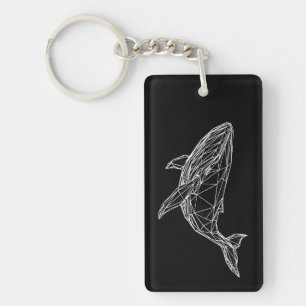Porte-clés en acrylique baleine géométrique modern