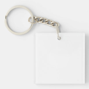 Porte-clés en acrylique, carré (recto simple)