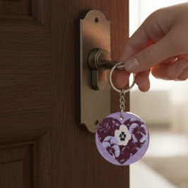 Porte-clés en acrylique Coeur de Violettes Schlüsselanhänger