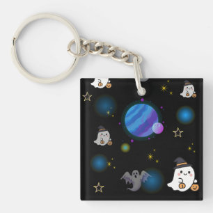 Porte-clés en acrylique Fantôme de l'Espace Mignon