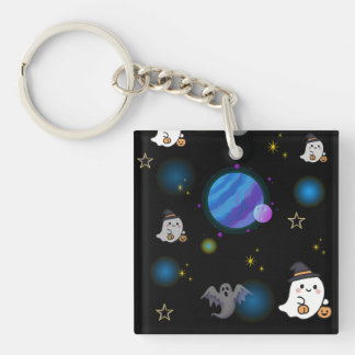 Porte-clés en acrylique Fantôme de l'Espace Mignon