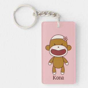 Porte-clés en acrylique Kona le Singe Chaussette
