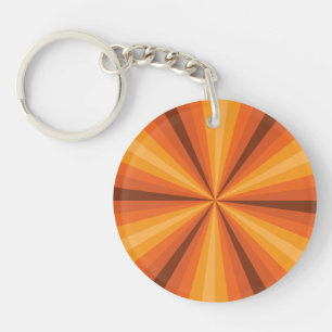 Porte-clés en acrylique orange illusion d'optique