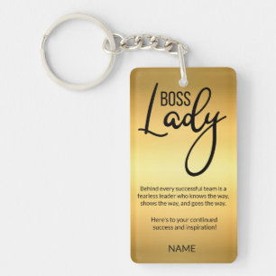 Porte-clés en acrylique personnalisé Boss Lady en