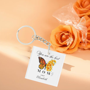 Porte-clés en acrylique personnalisé Papillon Flor
