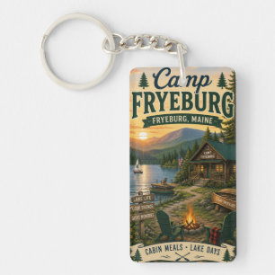 Porte-clés en acrylique rectangle Camp Fryeburg Ma