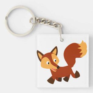 Porte-clés en acrylique renard de dessin animé mig
