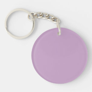 Porte-clés en acrylique rond lilas pastel uni