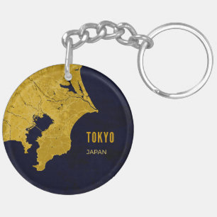 Porte-clés en acrylique Tokyo Golden Map