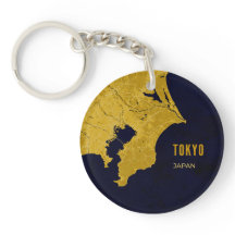Porte-clés en acrylique Tokyo Golden Map