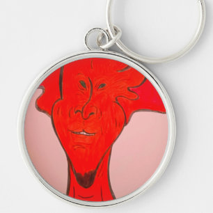 Porte-clés en forme de personnage animé rouge vif