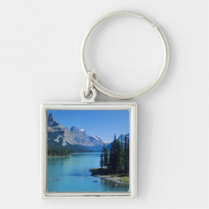 Porte-clés En kayak sur le lac Maligne à Spirit Island