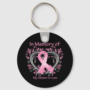 Porte-clés En mémoire de ma belle-soeur Cancer du sein coeur