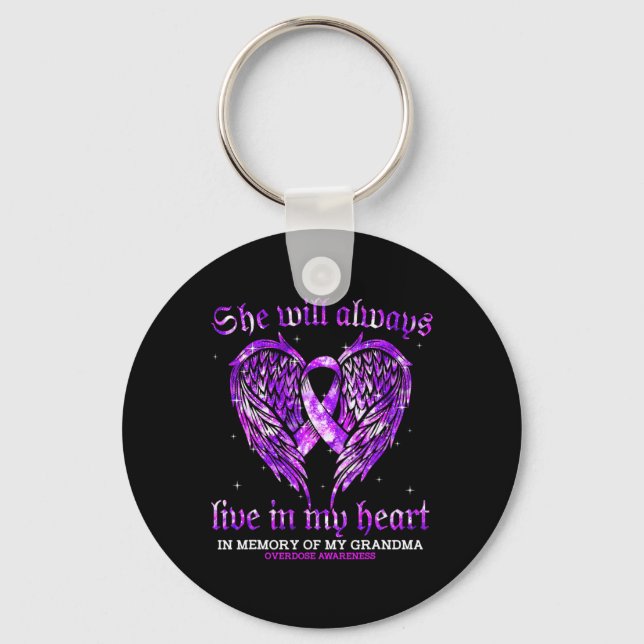 Porte-clés En Mémoire De Mon Grand-Mère L'Ange De Sensibilisa (Recto)