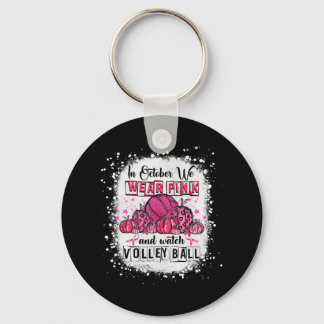 Porte-clés En octobre, nous portons le volleyball rose Cancer