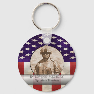 Porte-clés En photo militaire de mémoire affectueuse