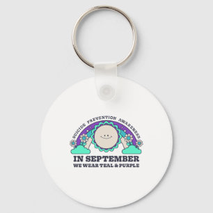 Porte-clés En Septembre Nous Portons Turquoise Violet Suicide