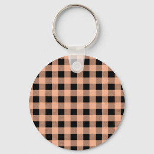 Porte-clés en vichy Melon et Noir