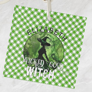 Porte-clés En vichy vert personnalisé Wicked Good Witch