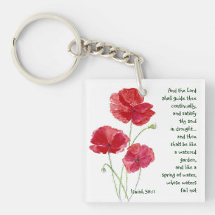 Porte-clés Encourager l'écriture Isaiah Poppy Garden Flower