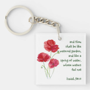 Porte-clés Encourager Promesse Écriture Isaiah Poppy Garden