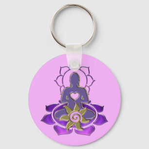 Porte-clés énergie BUDDHA   rose pâle
