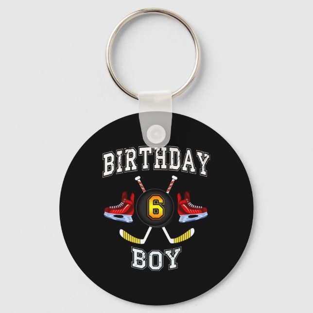 Porte-clés Enfant de 6e anniversaire - Ice Hockey 6 ans (Recto)