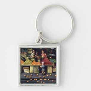 Porte-clés Enfant en bas âge et oranges